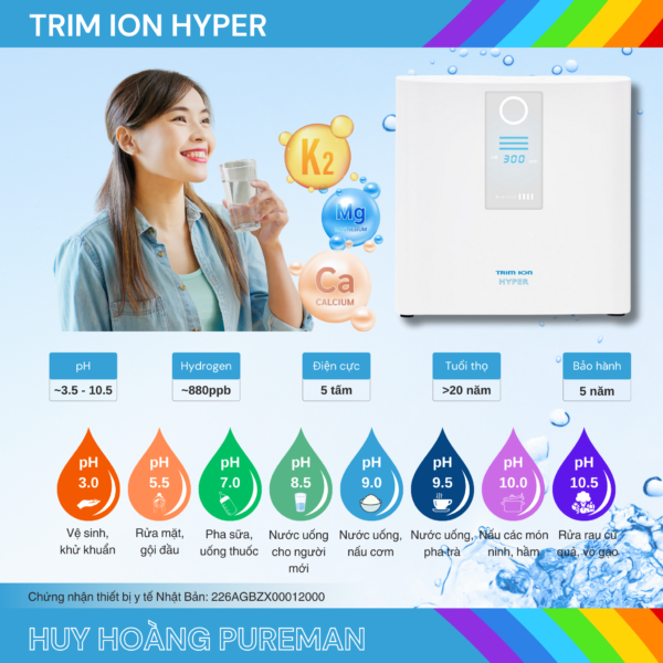 Máy lọc nước ion kiềm TRIM ION HYPER ( Hàng Lướt Nội Địa Nhật 96% ) - Hình ảnh 2